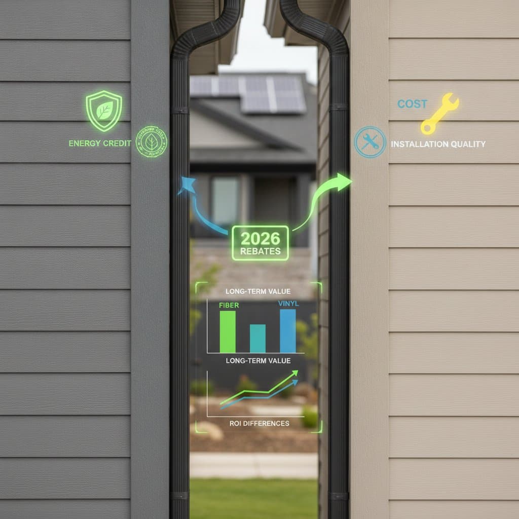 Featured image for 2026 Rebates Reshape Fiber Cement vs Vinyl Costs